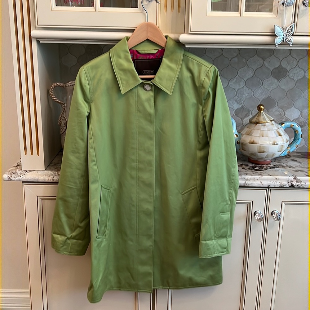Green Coach rain coat